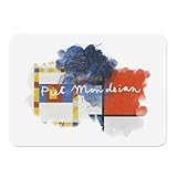 Set de Table Souple Dessous en liège Napperons Blanc   Mondrian Signature Peinture Peintre Artiste Cubism Abstract De Stijl   Grand Format 39,5 x 28,5 cm
