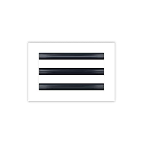 BUILDMART - 10x6 White Modern AC Vent Cover - Decorative Air Vent - Standard Linear Slot Diffuser - Register Grille for Ceiling, Walls & Floors - Texas Buildmart