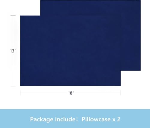 Image of TILLYOU Toddler Pillowcase 2 Pack with Envelope Closure,13 inch x 18 inch Silky Soft Microfiber Travel Kids Pillowcase for Boys and Girls,Navy