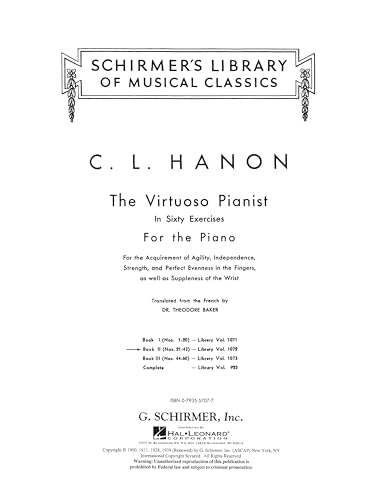 The Virtuoso Pianist In 60 Exercises For The Piano Bk2: Schirmer Library of Classics Volume 1072 Piano Technique