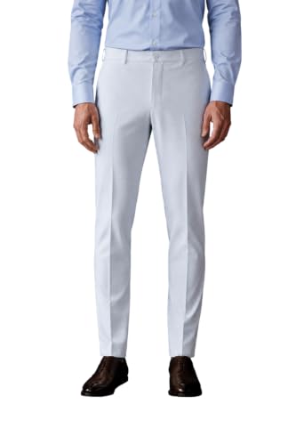 Image of SaintX Men's Premium 4-Way Comfort Stretch Formal Trousers | Smart Sweat Wicking Wrinkle Free Fabric | Smarter Techno Flex Expandable Waistband | Stylish Slim Fit | Daily Office Wear
