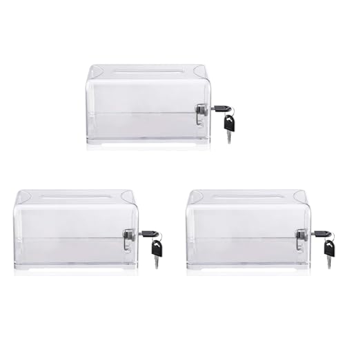 Urne Électorale et de Don avec Serrure | Lot de 3 Boîtes de Tombola Sécurisées