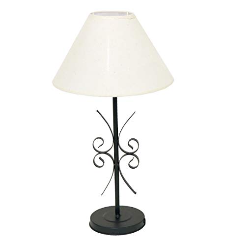 LÁMPARA FORJA | IDEAL PARA MESITA DE NOCHE O SALÓN | (25x25x45 cm) (blanco)