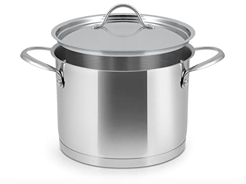 Inoxpran Pleasure - Olla de acero inoxidable con tapa, 2 asas, 18 cm, inducción Cover