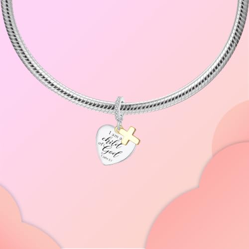 Image of LUXILLA Love You Best Friend Grandma Wife Heart Charm 925 Sterling Silver Charms Fit for Bracelets Necklace Jewelry Gift for Women