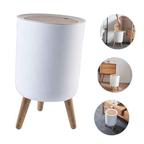 Bote de basura rectangular blanco Vaguelly de 7 litros miniatura 4