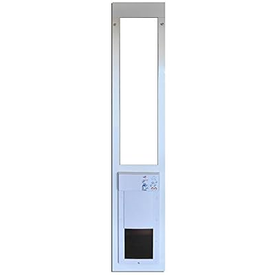 Power Pet Electronic Dog Door - High Tech Pet Electronic Pet Doors - Fully Automatic Sliding e-Glass Electronic Dog Doors - Pets up to 30 lbs - Medium - Regular 75" - 80-1/4" Patio Doors - PX-1-SRE
