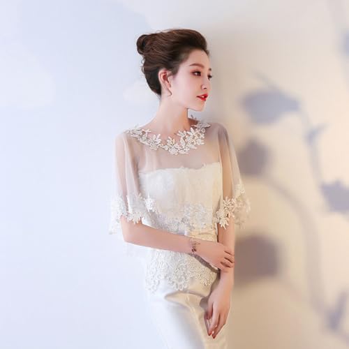 Women's Lace Wedding Shawl Bridal Transparent Wrap Shoulder Crop Top4