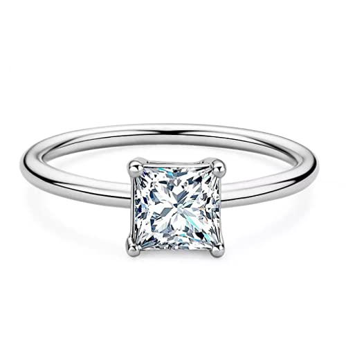 Bagues de mariage carrées moissanite 1 carat pour sublimer vos tenues de soirée