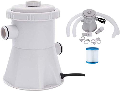 Above Ground Pool Clear Cartridge Filter Pump Set,Swimming Pool Pumps,330 GPH Pump Flow Rate, 220V,12Packs Accessories