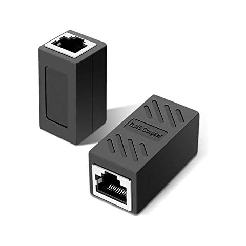 ZUZONG RJ45 Ethernet Coupler, RJ45 Coupler for Cat7/ Cat6e/Cat6/Cat5e/Cat5 Ethernet Cable Extender Adapter Female to Female rj45 Extender for PC Switch Router Gaming Console (2 Pack Black) Cover