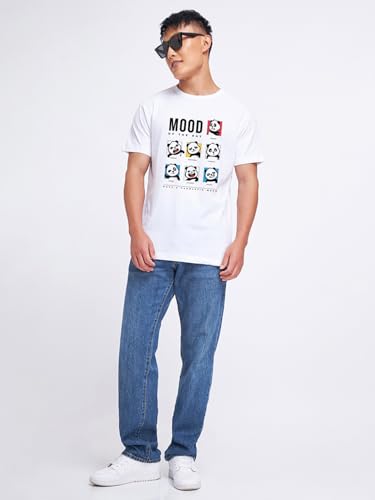 Image of Bewakoof Men's Printed 100% Cotton T-Shirt - Regular Fit, Round Neck, Half Sleeves