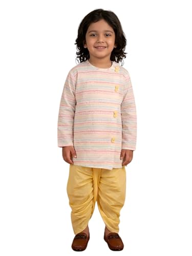 Image of POLKA TOTS Pure Cotton Traditional Dhoti Kurta Set for Baby Boys, Toddlers & Kids | Soft and Breathable Cotton Ethnic Dress for Festivals and Weddings | Traditional Elegant Indian Festive Clothing