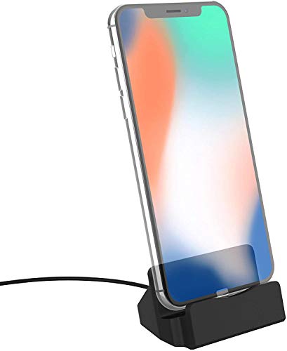 Stouchi Phone Charge Dock Station Compatible iPhone 10 and iPhone 11, iPhone X/8/8 Plus/7/7Plus/6/6 Plus/6S/ 6S Plus/5S/ 5, iPad and iPod Touch Black