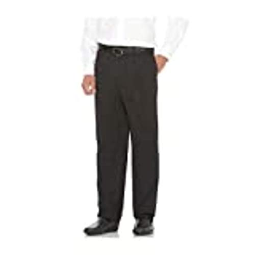 Savane Men's 36W x 32L Wrinkle Free Double Pleated Dress Pants Dark Navy Blue
