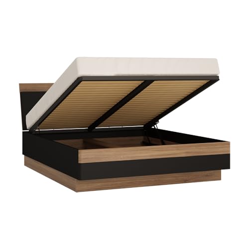 Lomadox Schlafzimmer Set 5-teilig mit Bett 160x200 in Eiche mit schwarz matt – Bild 7