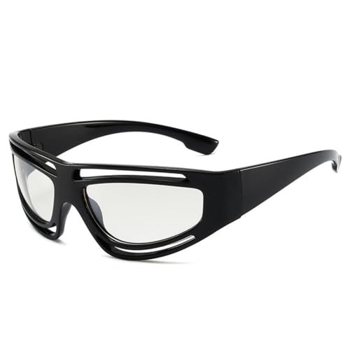 Lunettes de soleil mode sports de plein air vintage forme cat eye creuse noir gris clair