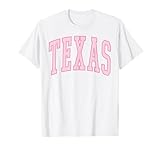 Texas Vintage Preppy Varsity Pink Sports T-Shirt