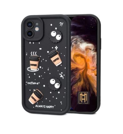 MAGICHUB Back Case Cover Compatible with iPhone 11 | Cute Fun Cartoon 3D Ball Coffee Silicone Case | Body Protection | Camera Protection | Shock Proof | Color Black | (Black) (B0DG2SY627) Amazon Price History, Amazon Price Tracker