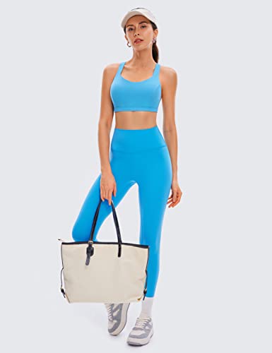 Image of CRZ YOGA Strappy V Neck Sports Bras | Medium Support, Removable Pads, Yoga, Brushed, Criss Cross Back, for Women