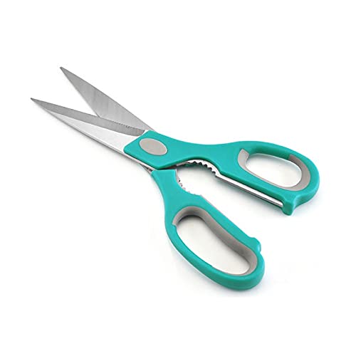 Tijeras de oficina, tijeras artesanales, tijeras de acero inoxidable, multiusos, aptas for cortar papel, sujetar nueces, mango cómodo verde, tijeras resistentes al desgaste