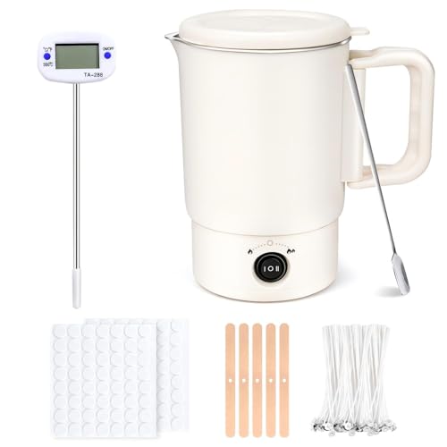 AOTOIE Wax Melter Kit for Candle Making Large Candle Melting Pot DIY Candle Making Supplies for Woman Included Candle Wicks Wick Stickers Centering Device Stirring Spoon Mothers Day Gifts