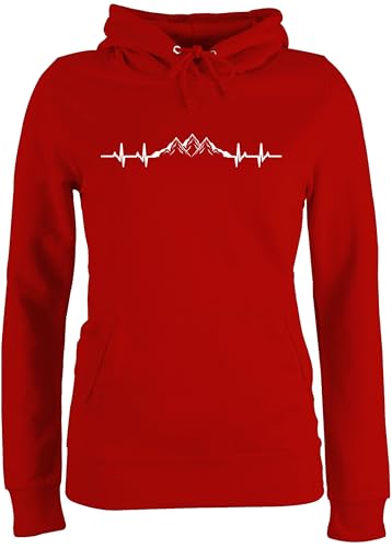 Pullover Damen Hoodie Frauen - Skiurlaub Apres Ski - Berge Herzschlag I...