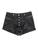 ohmydear Mens Sexy Underwear Boxers Mankini Briefs Punk Rivets Bulge Pouch Trunks Rave Shorts Male Lingerie Outfits Underpants for Men UK XL Black - Image 7