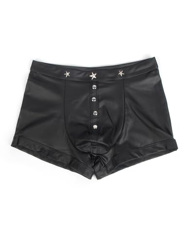 Men's Underwear Boxer Briefs Sexy Shorts Underwear Mens Lingerie Panties Trunks with Bulge Pouch Black S-2XL4