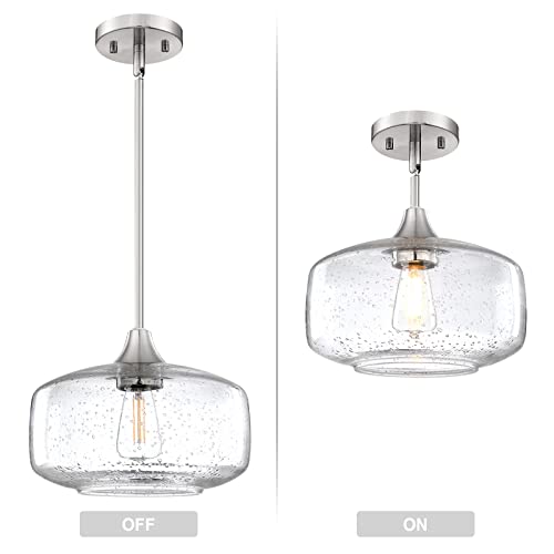 Doraimi Lighting 1 Light Gold Industrial Semi Flush Mount Ceiling Light,9 Inch Clear Glass Shade Ceiling Light Fixture For Hallway Bedroom Kitchen Island Passway (Brushed Bronze Finish) #TOP1