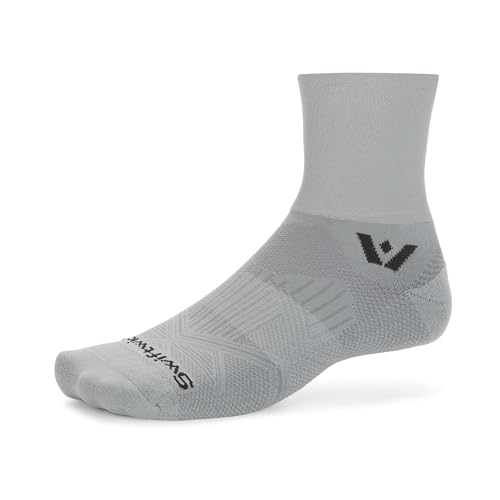 Image of Swiftwick ASPIRE FOUR Trail Running, Cycling Crew Socks, Firm Compression Fit