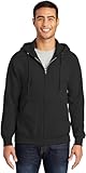 Port & Company Men's Big And Tall Full-Zip Hooded Sweatshirt_Jet Black_LT