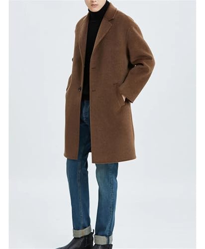 SaoBiiu Men Wool Double-Sided Coat Long Lapel Single Breasted Casual Men's Wool Overcoats2