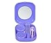 Lunar Baby 2 PCS Mini Travel Contact Lens Case Kit Holder Mirror Box-LB-001( purple )