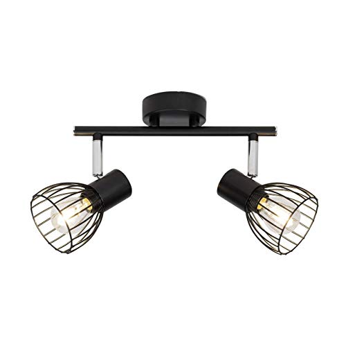 Spot tube Blacky 2flg noir E14 Brilliant pour éclairage de plafond