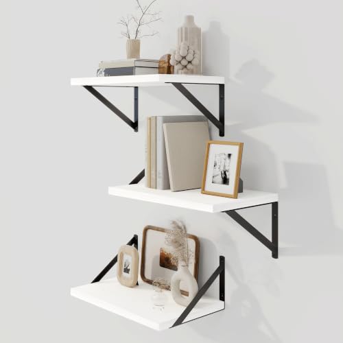 Fun Memories Schwebende Bücherregale, 3er Set Wandregal aus Holz 40 x 20 cm, dekoratives Wandregal für Wohnzimmer, Schlafzimmer… – Ansicht 1