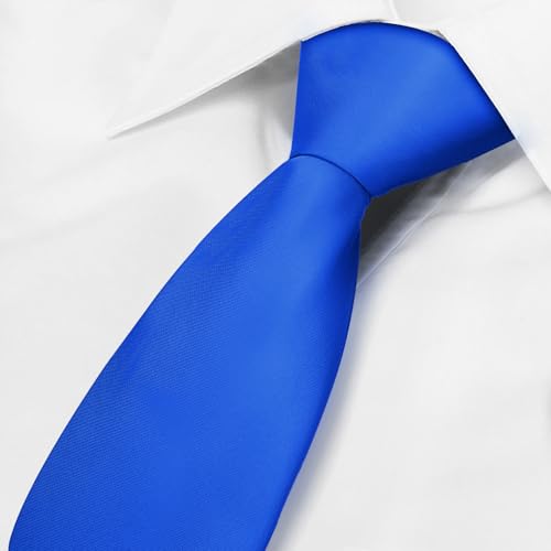 Image of Men's Classic Satin 3.15 inch Soild Color Necktie Wedding Business Tie & Gift Box