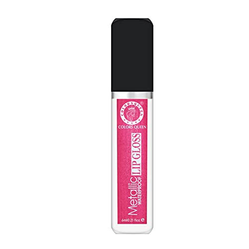 Image of Colors Queen Metallic Waterproof Lip Gloss | Lightweight Lip Gloss with High Shine | Glossy Liquid Lipstick with Shimmer for Smooth & Shiny Lips, Non-Sticky Formula (11 - Doll House)