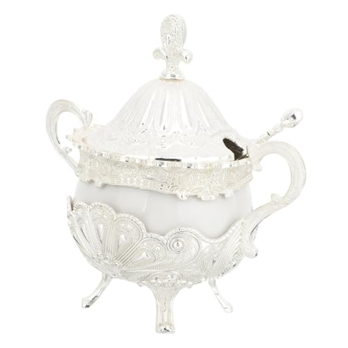 PRETYZOOM Elegant Seasoning Jar Classic Embossed Storage Holder for Salt Pepper and Chili Condiment Container for Kitchen Buffet Cafe and Home Use