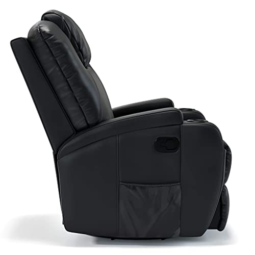 Poltrona Do Papai Reclinável Elétrica em Couro Sintético com Massageador Modelo Colton (Preto)