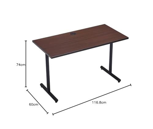 Image of Solid Sheesham Wood Table Top with Iron Frame Study Table | Wooden Working Desk for Study Room | Office | Library | Living Room | Kids Room | Finish Color - Natural Teak Finish |