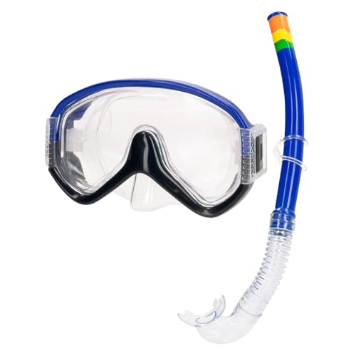 AKTIVE Aqua Sport Gafas de Buceo con Tubo Flexible Adultos, Sello Silicona, Látex Free, Lentes de policarbonato, Fácil Ajuste, Hipoalergénico, Set Snorkel, +12 años (54252)