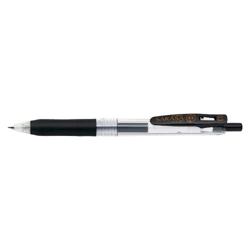Zebra Sarasa Clip Gel Ink Ballpoint Pen, 0.3, Black, JJH15BK, Set of 2