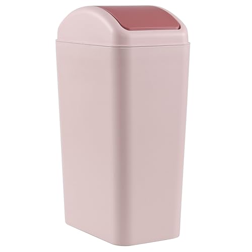 Caneca de basura rectangular rosa plástico 14 litros miniatura 3