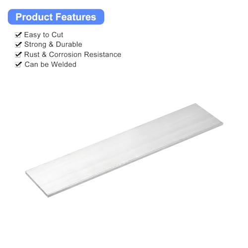 Image of uxcell Square Aluminum Flat Bar, 3 /16 inch Thick 2.4 inch Width 12 inch Length Square Aluminum Bar 6061 Aluminum Flat Plate, 4 x 60 x 305mm T6511 Solid New Mill Stock for Industrial Building