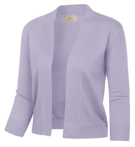Image of GRACE KARIN Women Cardigan Sweaters Lightweight Knit Cropped Cardigans Trendy 3 /4 Sleeve Shrug Bolero S-3XL