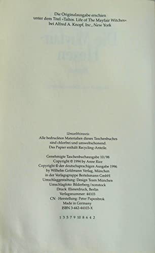 Die Mayfair- Hexen. [German] 344244103X Book Cover