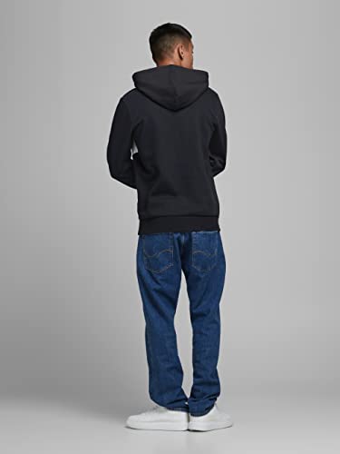 JACK & JONES Herren JJELOGO Blocking Sweat Hood, Schwarz Black Reg , L – Ansicht 3