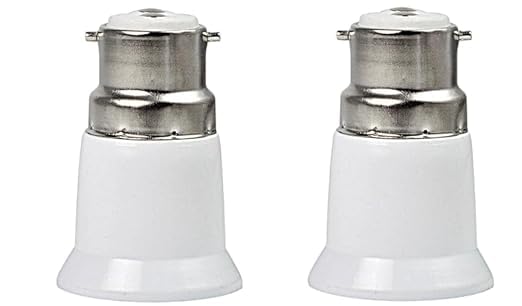 Yjemle 2 piezas de soporte de lámpara convertidor de enchufe, B22 a E27, bayoneta a rosca Edison, adaptador BC a ES, LED, incandescente, bombillas CFL