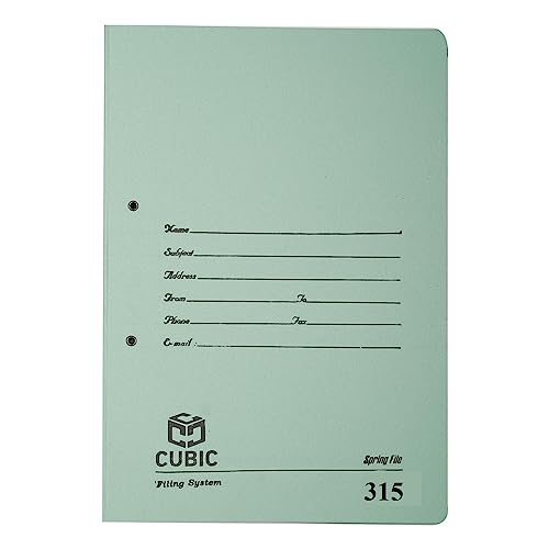 Image of Cubic Fullscape Spring File - Model 315 | Pack of 6 Durable Multicolour Paper Folders for Office, School & Exam Documents